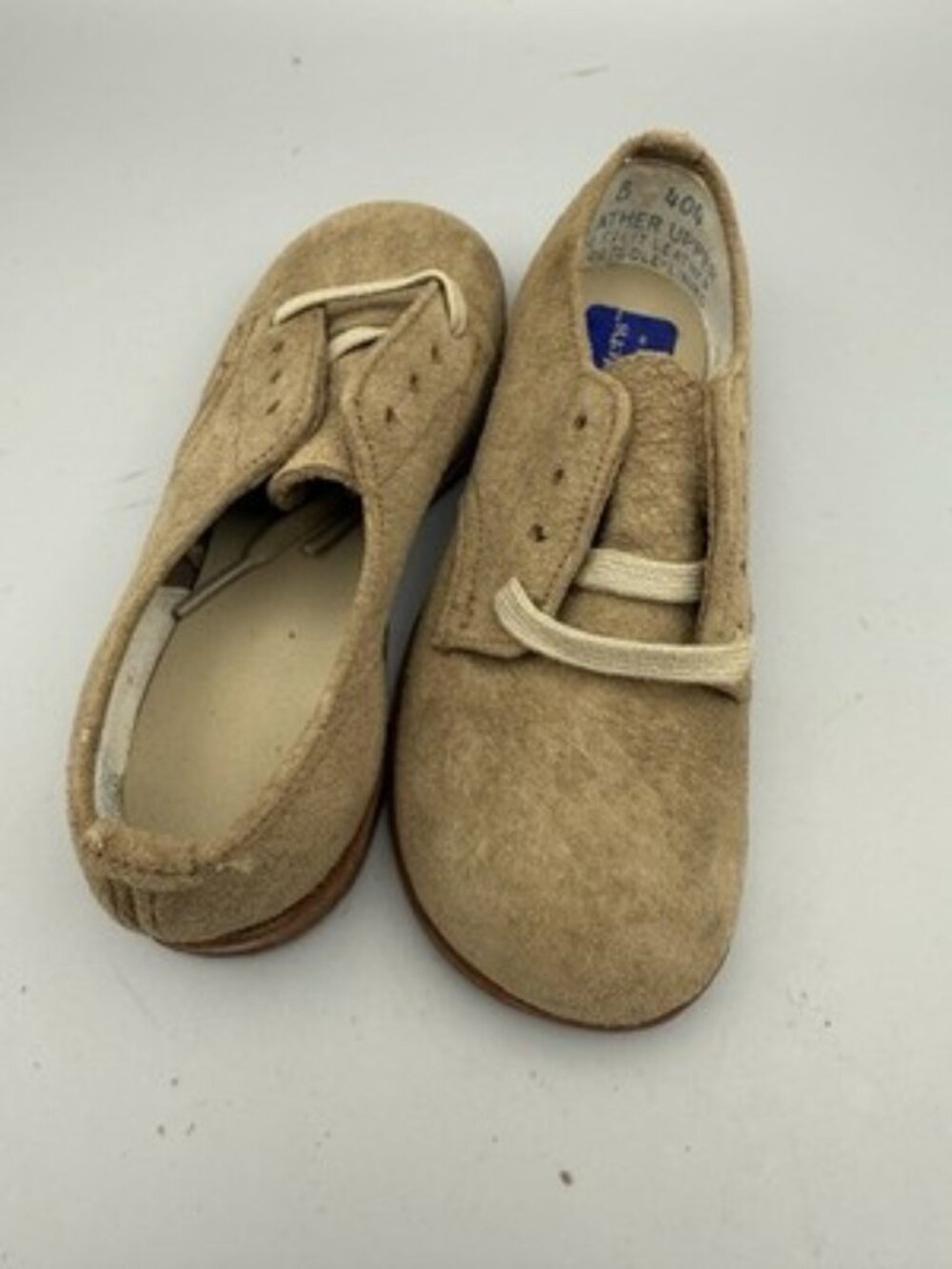 VTG Carpenter Self Starters Baby Shoes Brown Leather Suede Lace Up Size 5B 404